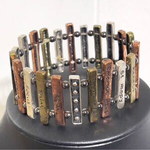 Tri-Tone Inspirational Stretch Bracelet